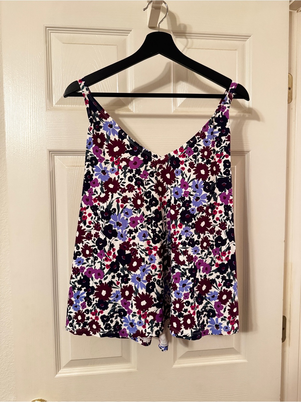 Anne Cole Women’s Floral Tankini Swim Top Crisscross Back Plus Size 20W